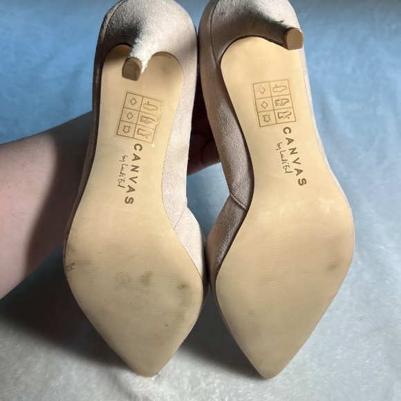 Canvas beige/nude high heels - Picture 5 of 6
